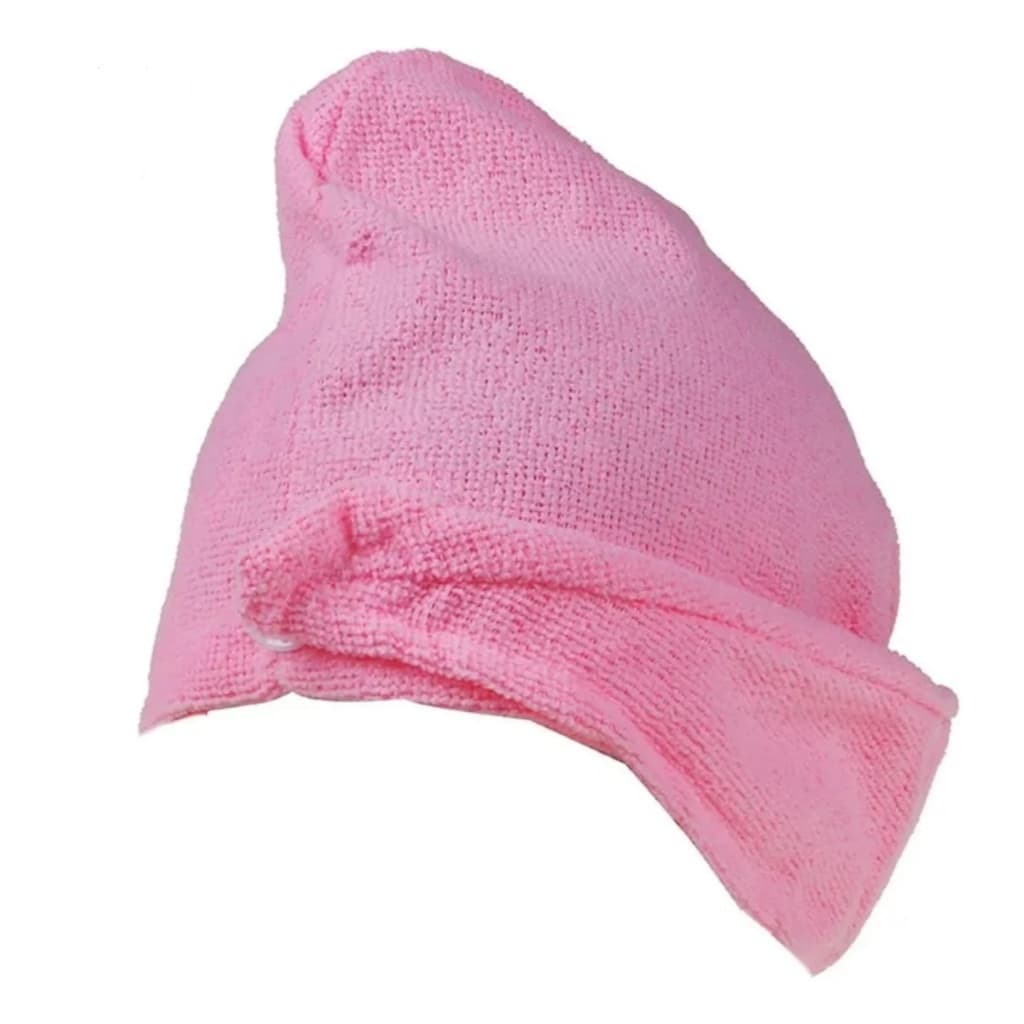 Toalha Mágica Para Secar Cabelo De Microfibra Rosa Touca