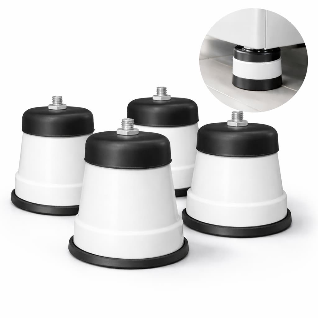 Kit 4 Pés Fogão Geladeira Freezer Com Rodinhas Universal