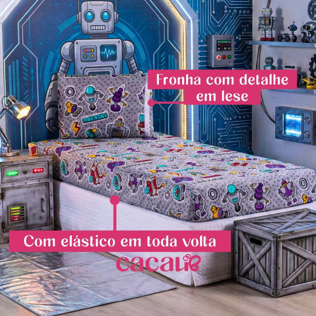 Jogo de Cama Solteiro 02 Peças Estampado Infantil Adolescente Microfibra