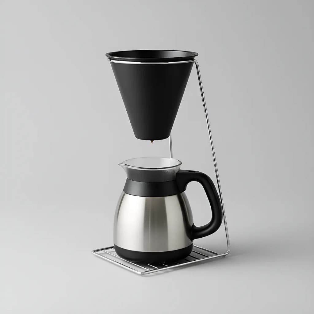 Suporte Porta Coador de Café Grande 33cm com Filtro e Colher Medidora de Plástico de Cozinha Águia