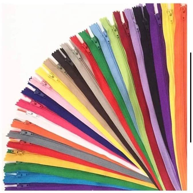 Zíper de Nylon Comum - Cores Sortidas - Kit C/ 20 Unidades