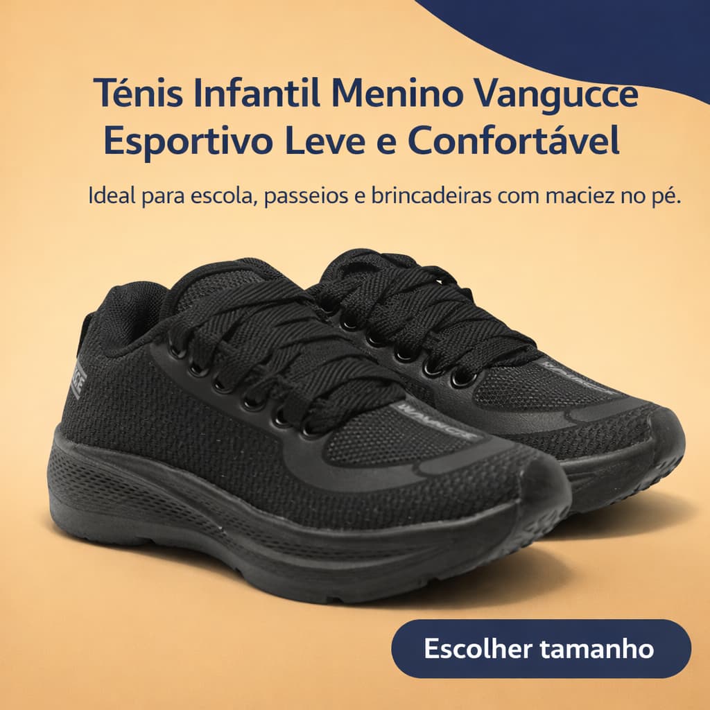 Tenis De Menino Desportivo - Ideal Para Escola,Passeios e Brincadeira Com Maciez - ESCOLHA O TAMANHO