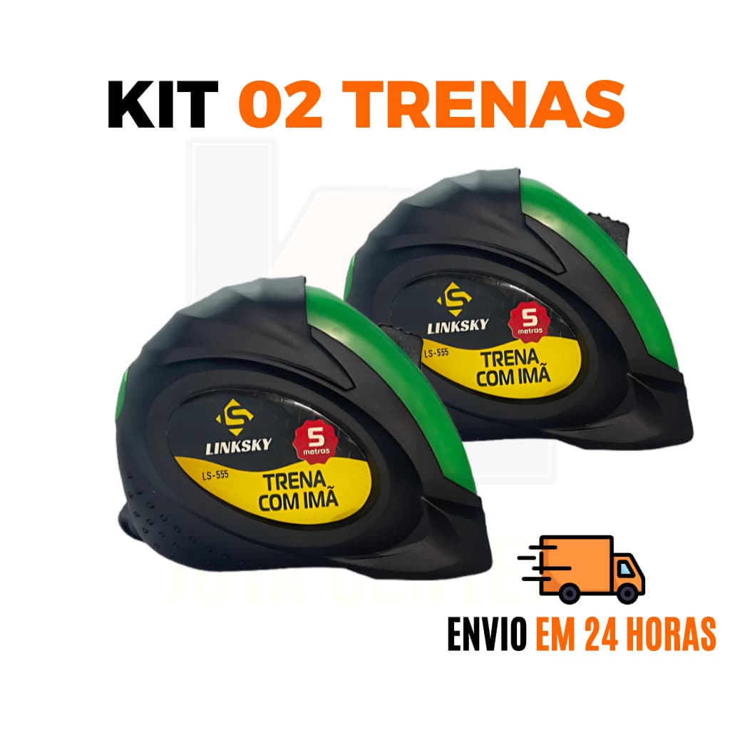 Kit Trena Métrica 5 Metros Fita de Aço Profissional Emborrachada