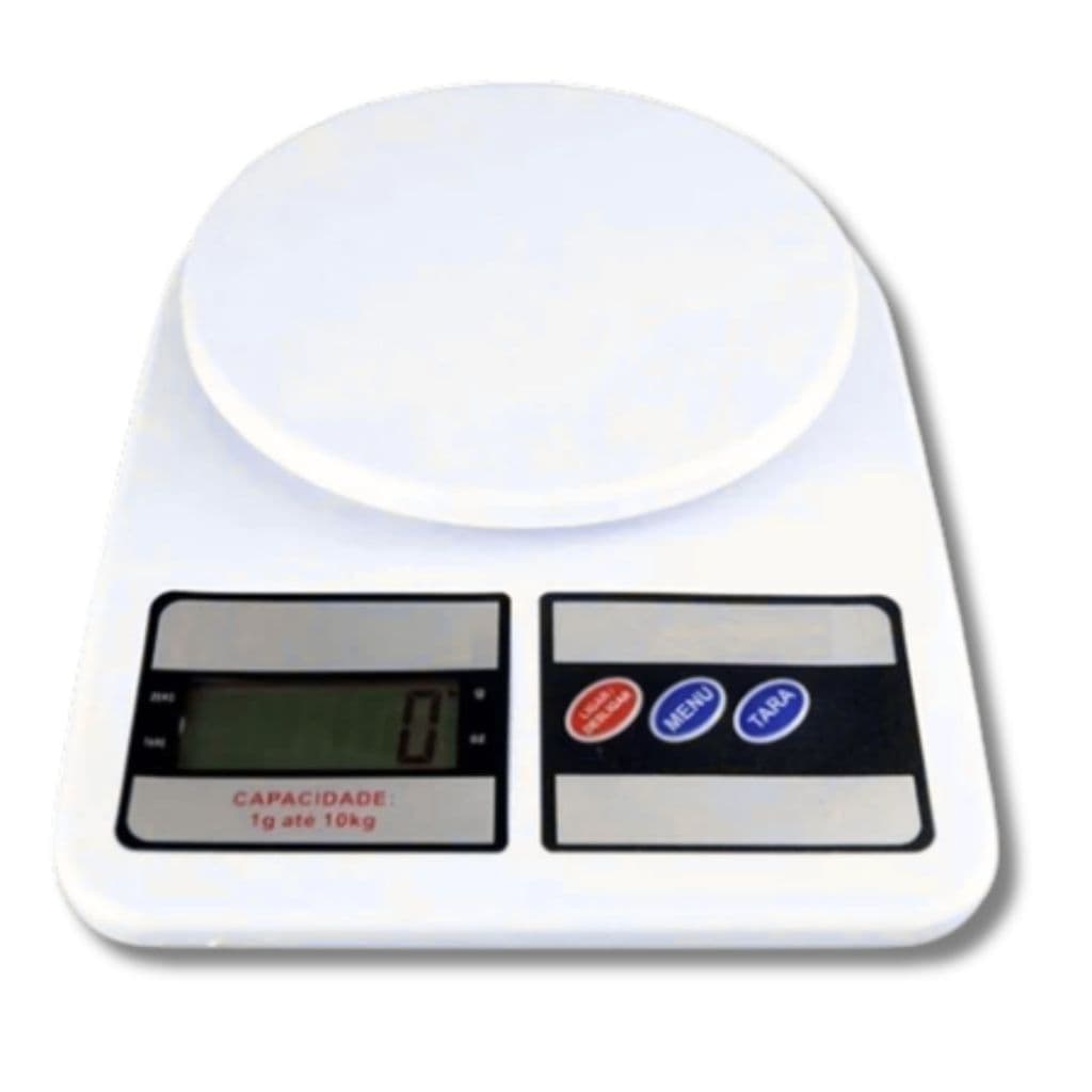 Balança De Precisão De Cozinha 10KG Digital Branca  Resistente Ergonômico Multiuso