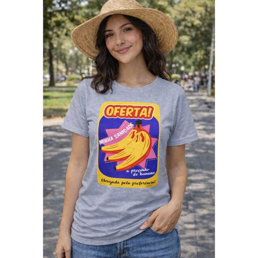 Camiseta Feminina Tendência Estampa Banana