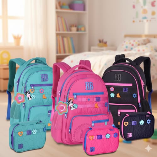 Kit Mochila Costas Rebecca Bonbon Flower Power Estojo Box Original 36 Pens Feminina Escolar Flores