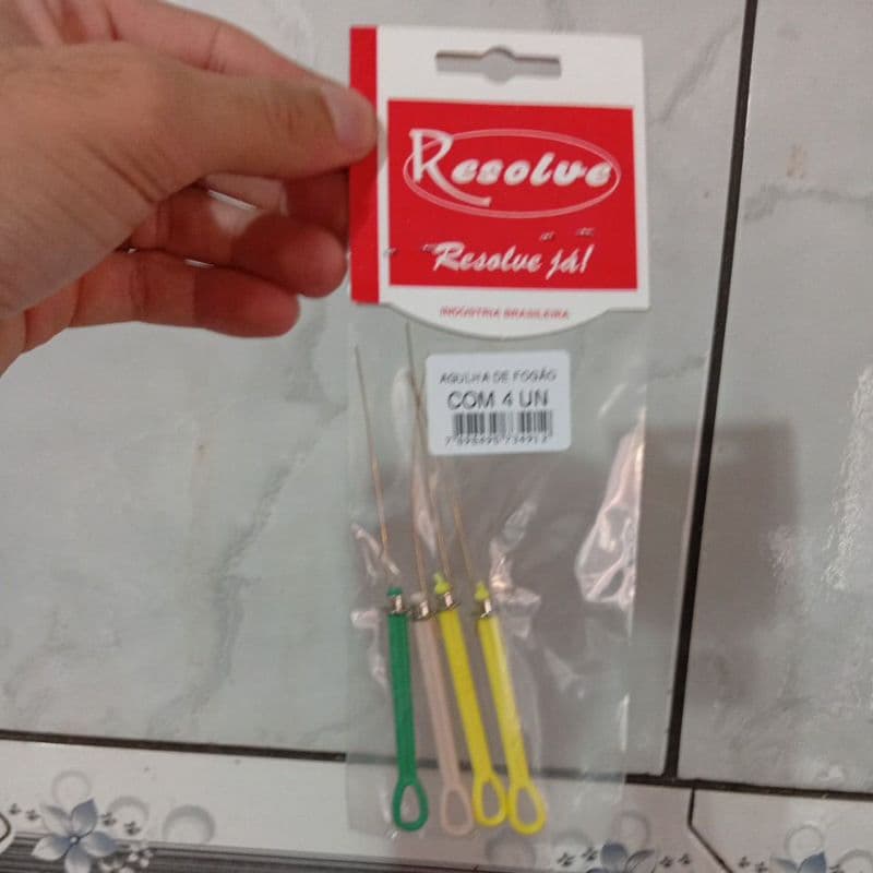 Agulha Para Desentupir Boca de Fogão Aço inoxidável 1pct com 4 Unds