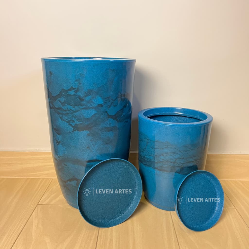 Kit 2 Vasos Para Plantas Bojo Polido P+M Com Prato Decorativo Jardim e Área Interna Sofisticado