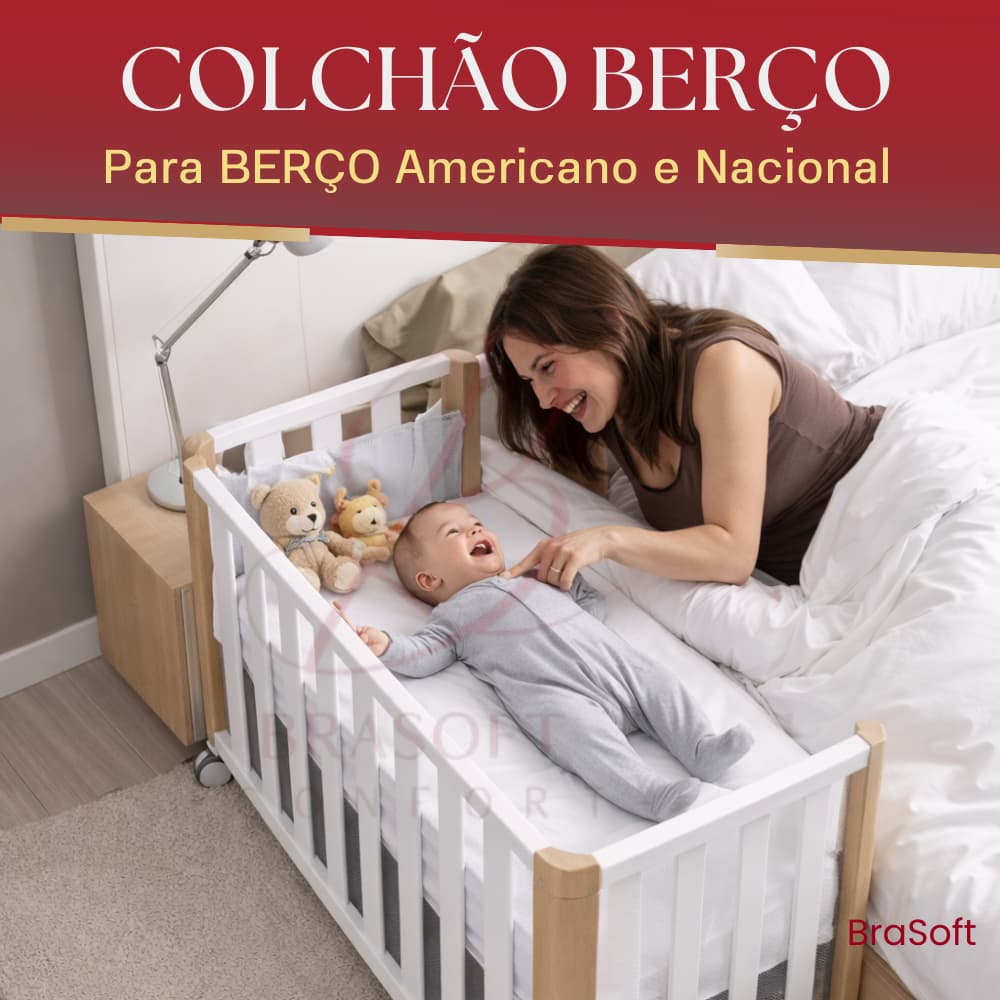 Colchão de Berço Americano ou Nacional | Firme e Confortável | Antialérgico | Alta Durabilidade