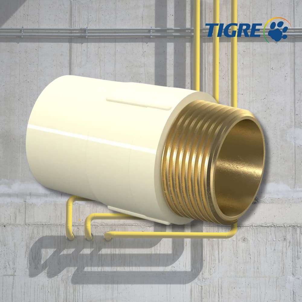 Conector Macho CPVC Tigre Aquatherm 22mm x 3/4" Água Quente Hidráulica