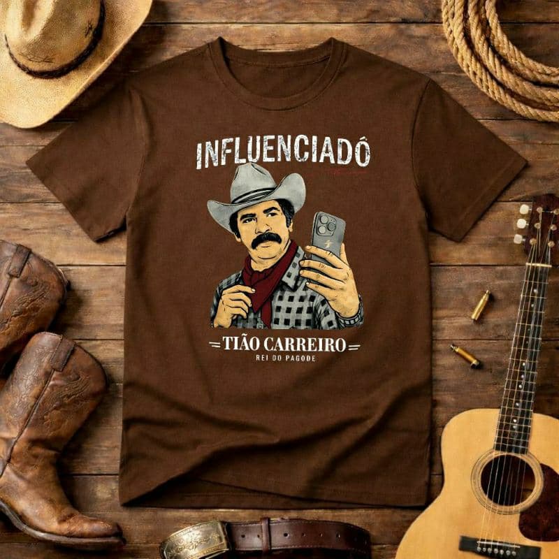 Camiseta Blusa Camisa Masculina Influenciadô Tião Carreiro Moda Viola Caipira Sertanejo Raiz Country Cowboy