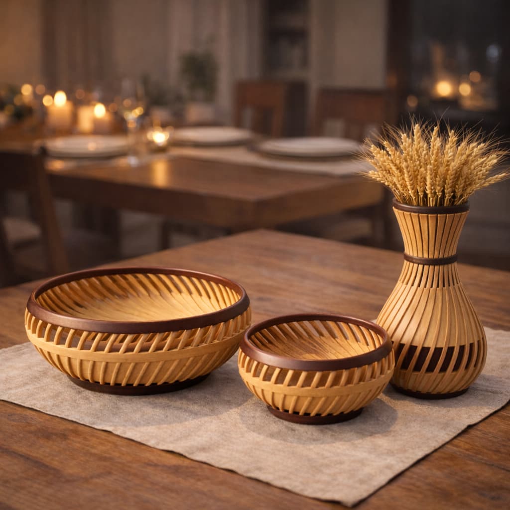 Kit Decorativo Premium 3 Peças | Tigelas e Vaso de Design Exclusivo para Ambientes Sofisticados