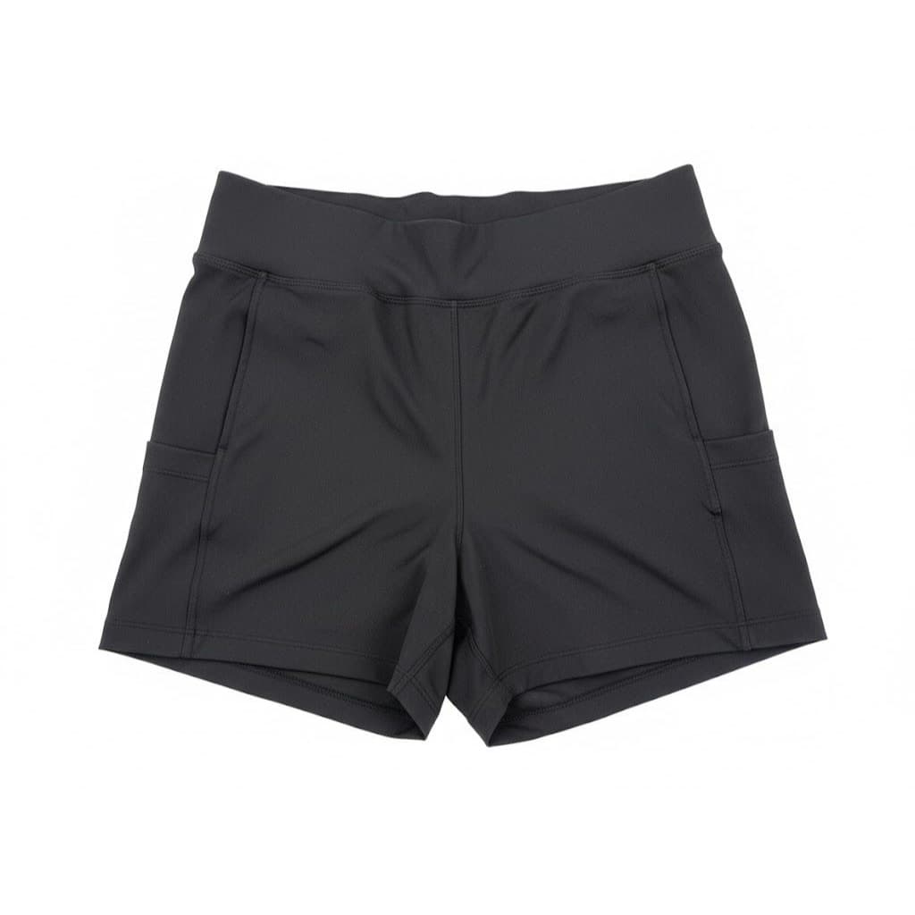 Short feminino legging fitness com bolso lateral para celular