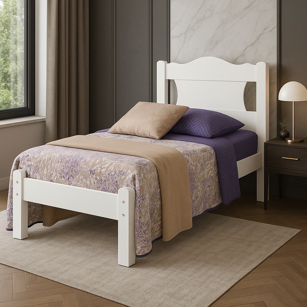 Cama Solteiro Munique em MDF Reforçado Polizelli – Até 100kg-Design Moderno