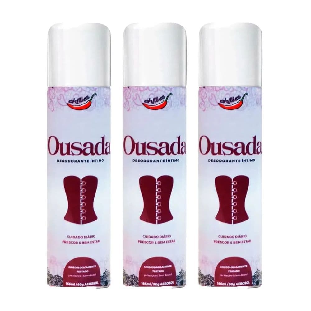 Kit com 03 Desodorante Íntimo Ousada 166 ml Fragrância Sedutora