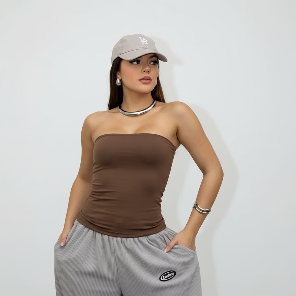 Tomara Que Caia Top Tube Cropped Faixa Comprido Academia Festa Casual - Envio Imediato