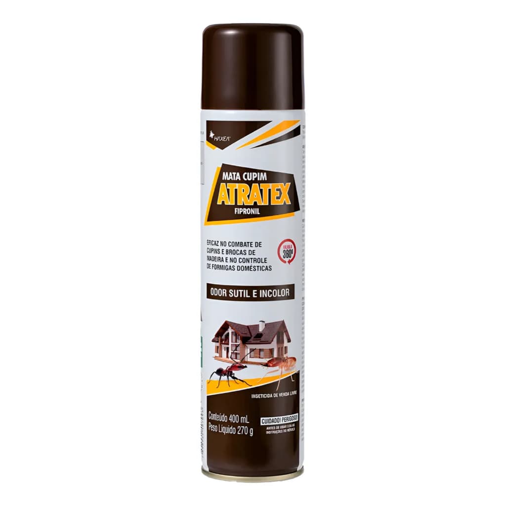 Atratex Mata Cupins, Brocas, Traças e Formigas - Odor Sutil - Não Mancha - 400 Ml