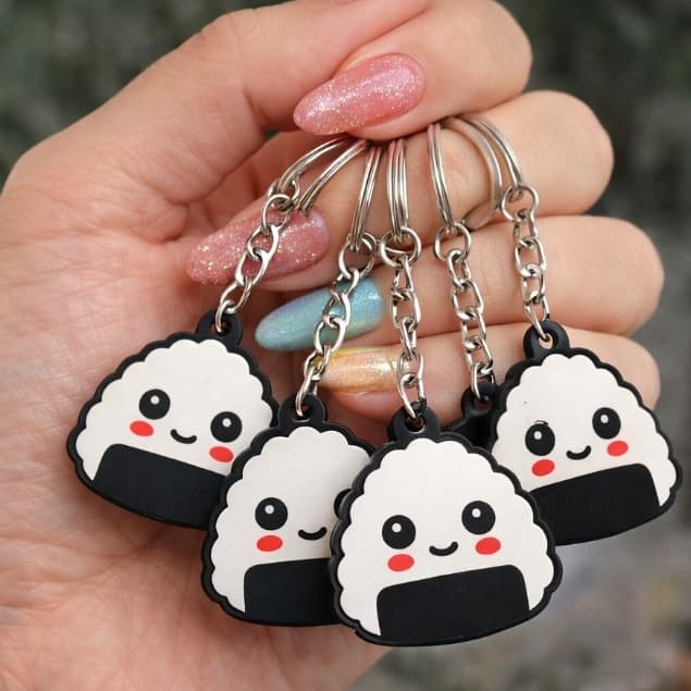 Chaveiros onigiri japonês kawaii