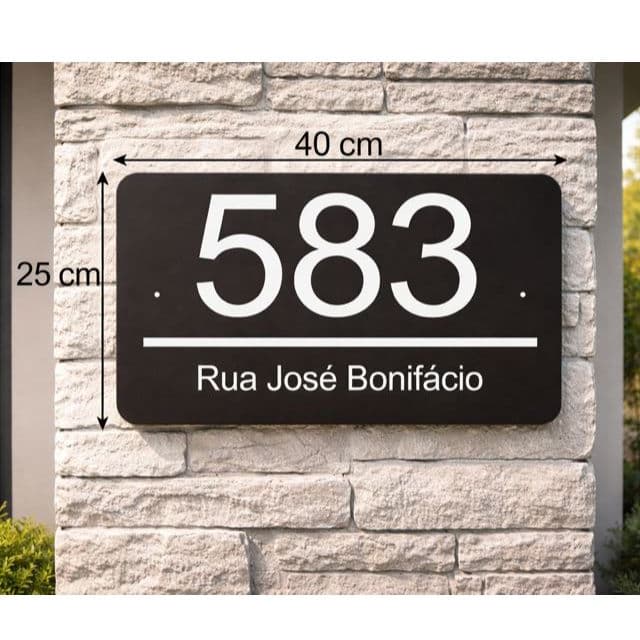 Números Para casa, Acrílico Com numero Residencial, Placa com Números 40x25