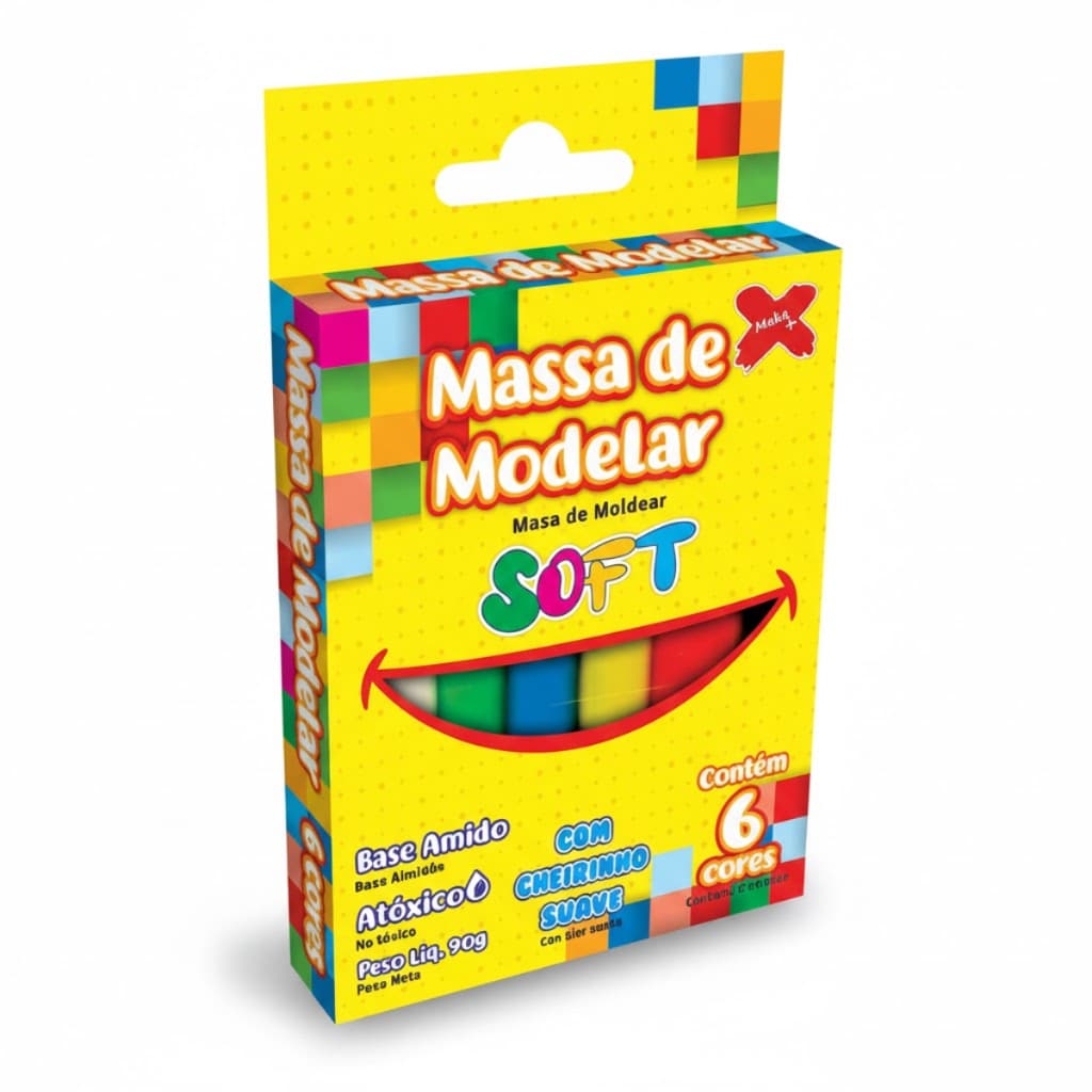 Display Massa De Modelar Soft Make+ 6 Unidades Sortidas 90g