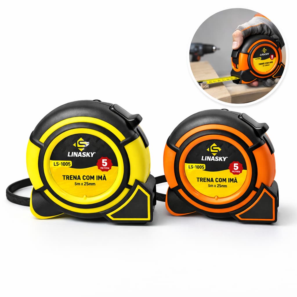 Kit Trena 5m x 25mm Com Ponta Magnética e Trava 2 Unidades - Linksky