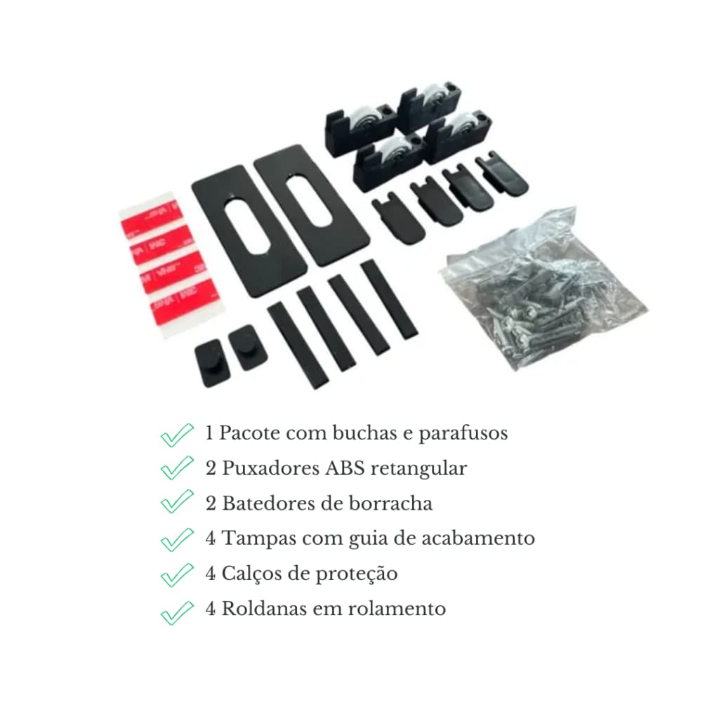 Kit Completo de Montagem para Pia: Rolamento, Calço, Tampas, Guia, Batedor e Puxador