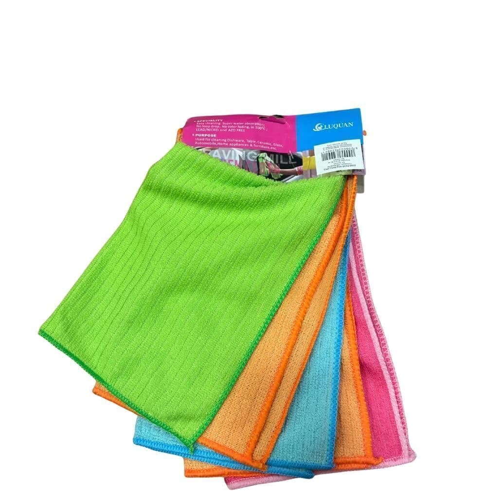 Pano multi-uso microfibra 5 peças 30x30cm limpeza geral alta absorção cores sortidas