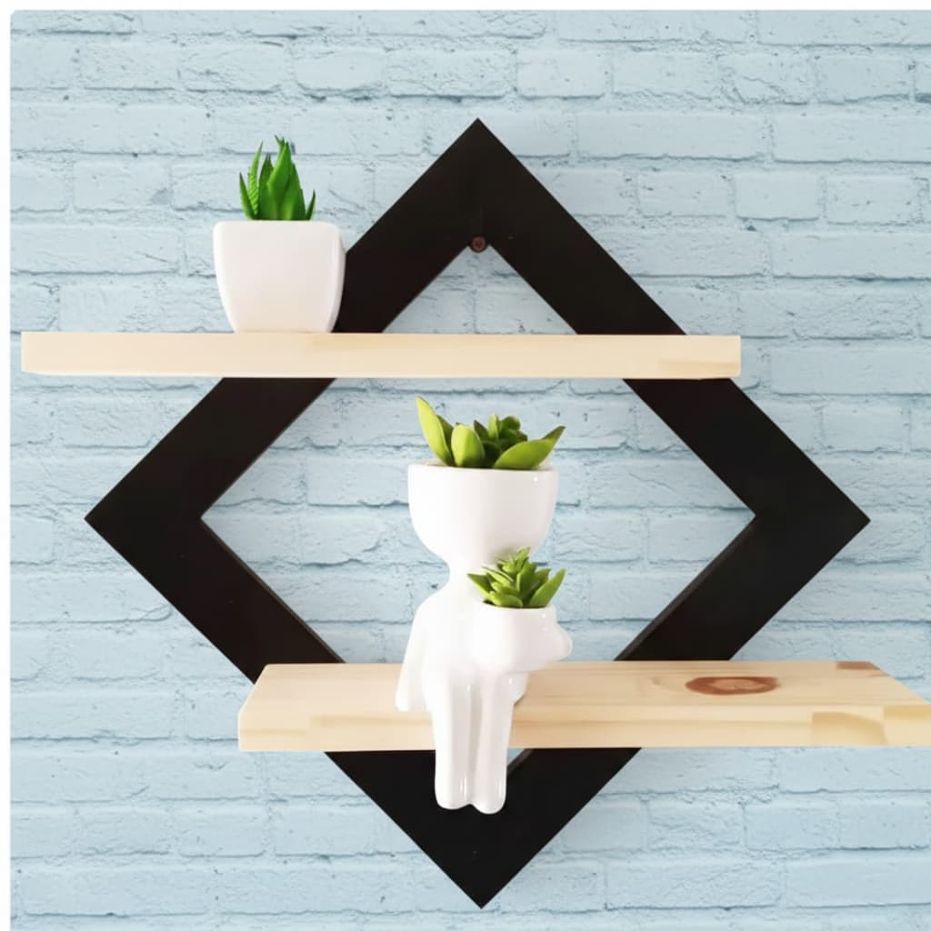 Quadro Prateleira Dupla Nicho Decorativo Organizador