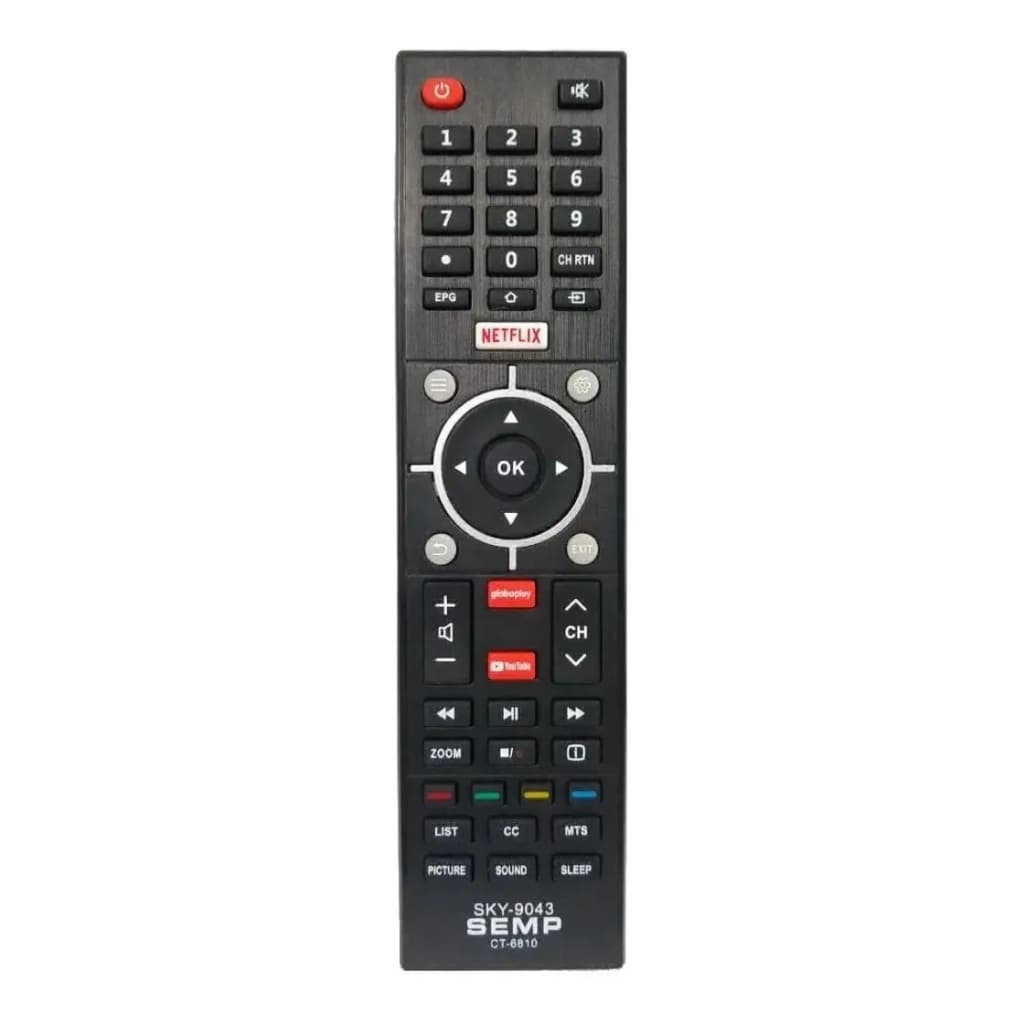 Controle Remoto Para Tv Semp Ct6810 L32s3900s L39s3900fs