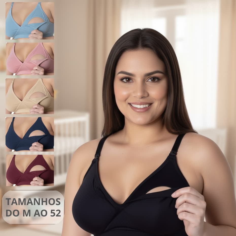 Kit 10 Sutiãs Amamentação para Grávida Sutian Reforçado Gestante Amamentar Pós Parto Clube Bebê