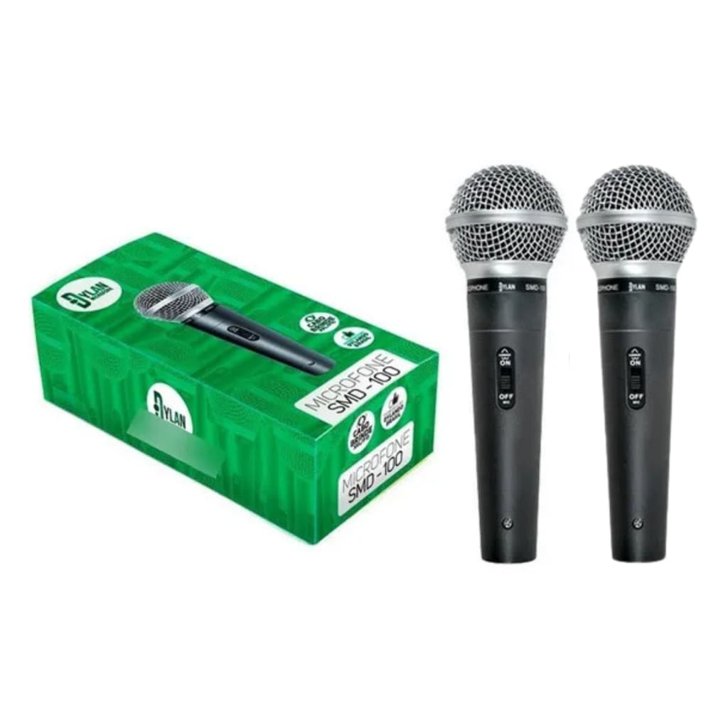 2 MicrofoneS Profissional Para Karaokê E Shows SMD-100 Dinâmico