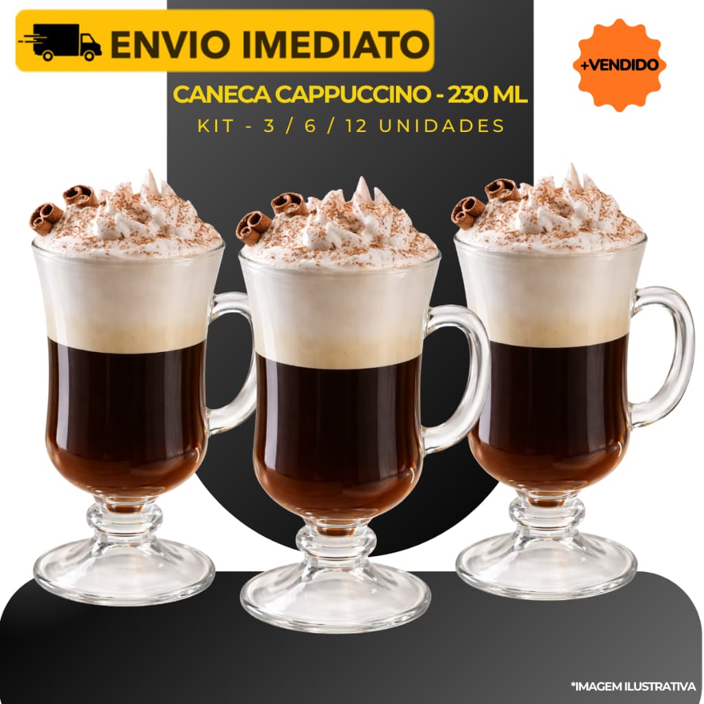 Kit 12/6/3 Caneca Capuccino - Xícara 230ml - Vista Home