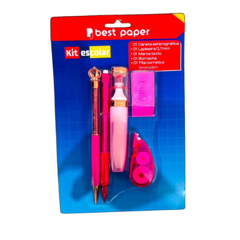 Kit escolar papelaria 5 itens - Best Paper