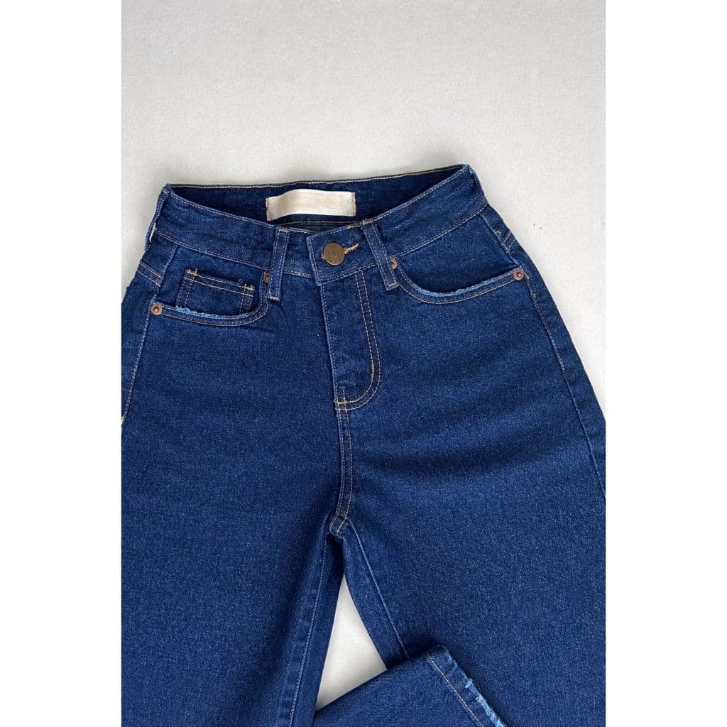 Calça Wide Leg Feminina Jeans Cintura Alta Premium Confortável Blogueira