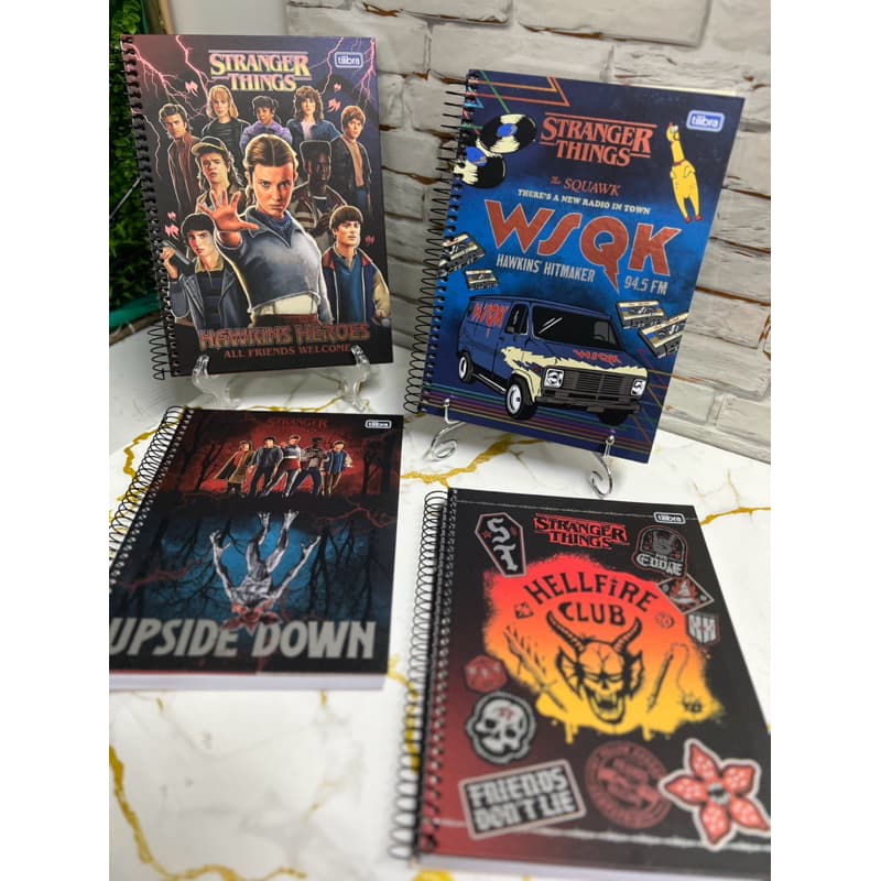 Caderno Stranger Things Universitario- 160 Folhas-10 Materias.