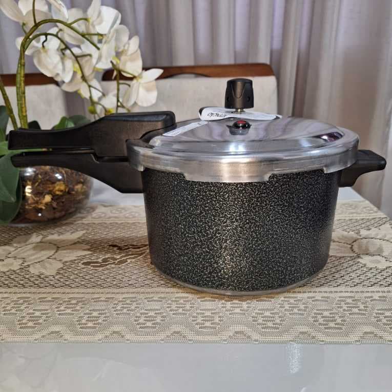 Panela de Pressão 5lts Fechamento Externo - Preta Craquelada
