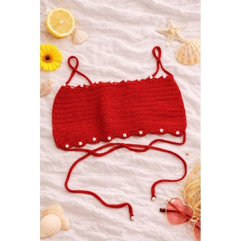 Top de Crochê Artesanal • Moda Verão • Estilo Praia e Piscina • Top ajustável • 100% algodão