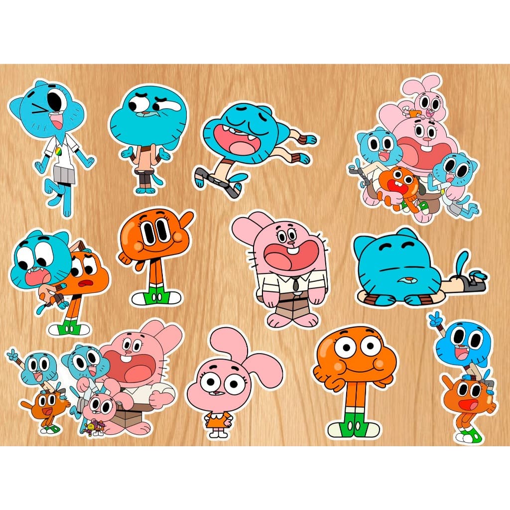 Recortes  O Incrível Mundo de Gumball  - Topper - Aplique - Decoração Para Tubete - Latinha -  mundo de Gumball