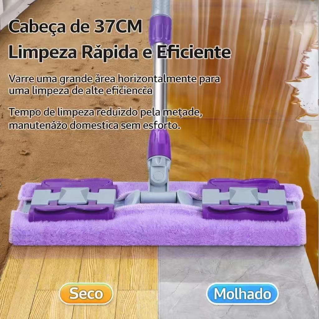 2 Pano  Rodo Inteligente Vassoura com Pano Microfibra Borrifa Limpa e Seca