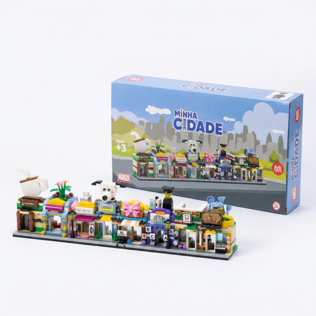 Blocos de Montar Minha Cidade Kit Construção Infantil Educativo Ark Toys