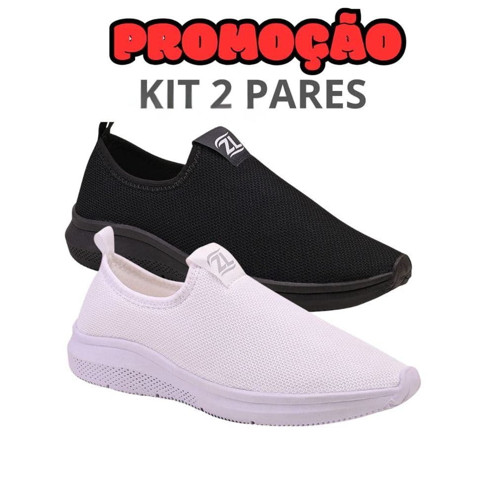 Kit 2 Pares Tênis Meia Feminino Calce Fácil Ortopédico Confortável