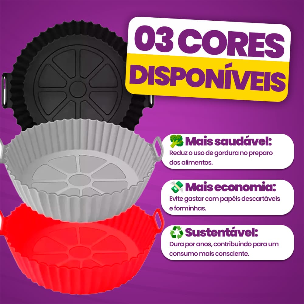 Forma Silicone Air Fryer Antiaderente Reutilizável Fácil Limpar Assar Sem Sujar Cozinha