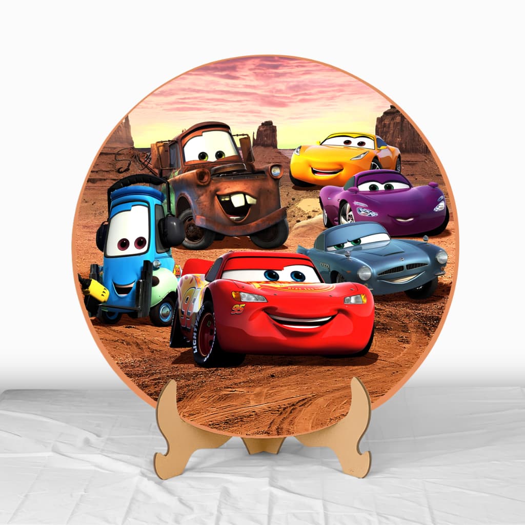 Mini Painel 50x50 Decoração Mesa Festa Aniversário Sublimado Carros Mcqueen Infantil Desenho