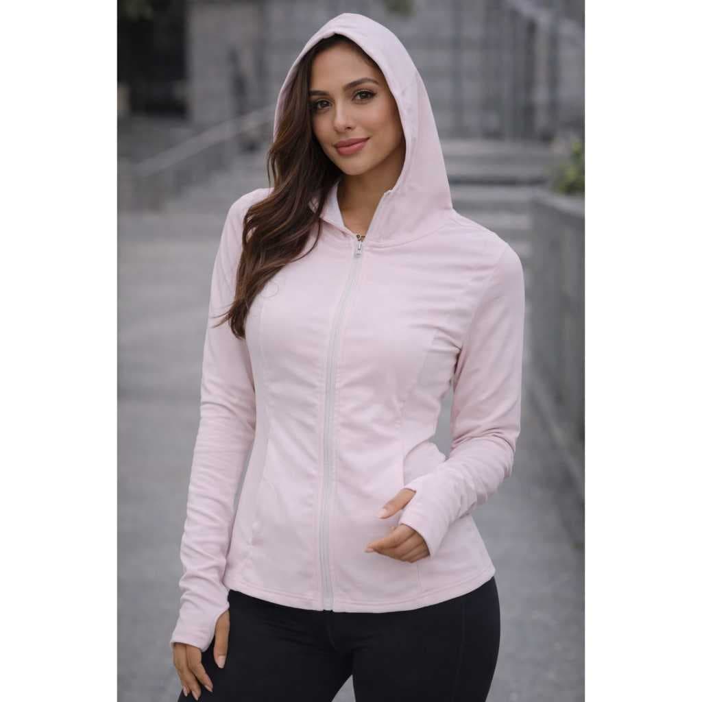 Corta Vento Feminina de Poliamida com Touca Moda Blogueira