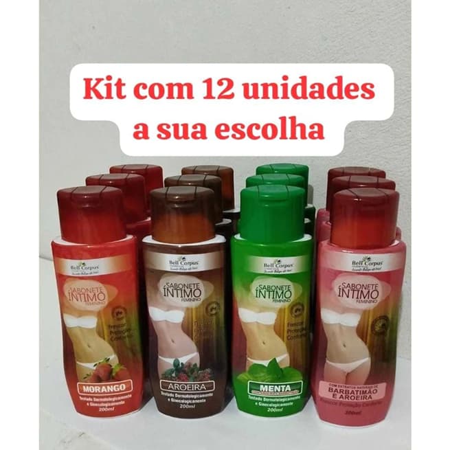 Kit com 12 unid Sabonete Íntimo Feminino Bell Corpus - 200 ml