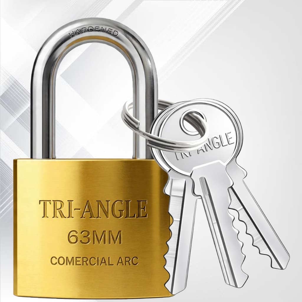 Cadeado Grande 63mm Robusto resistente Triangle Proteção Antifurto Para Portão garagem Moto