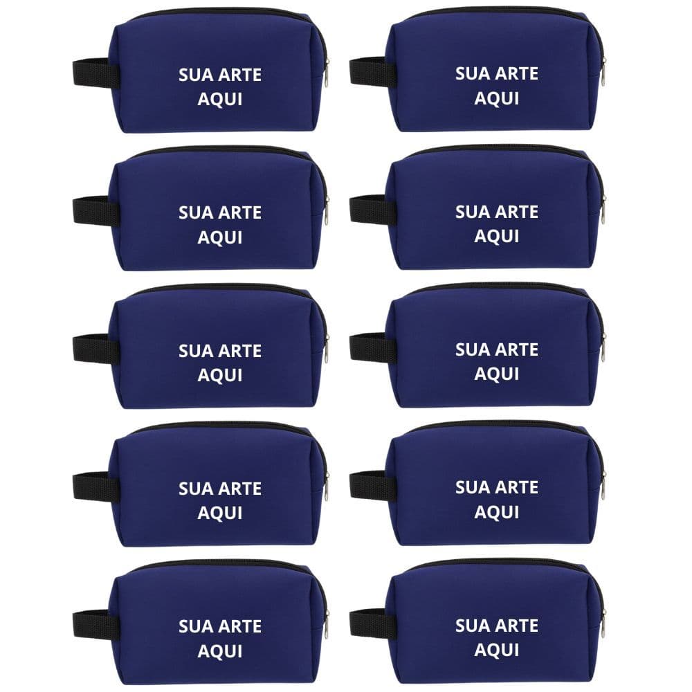 Kit 20 Necessaire Personalizada Em Neoprene Com Sua Arte Brinde Lembrancinha