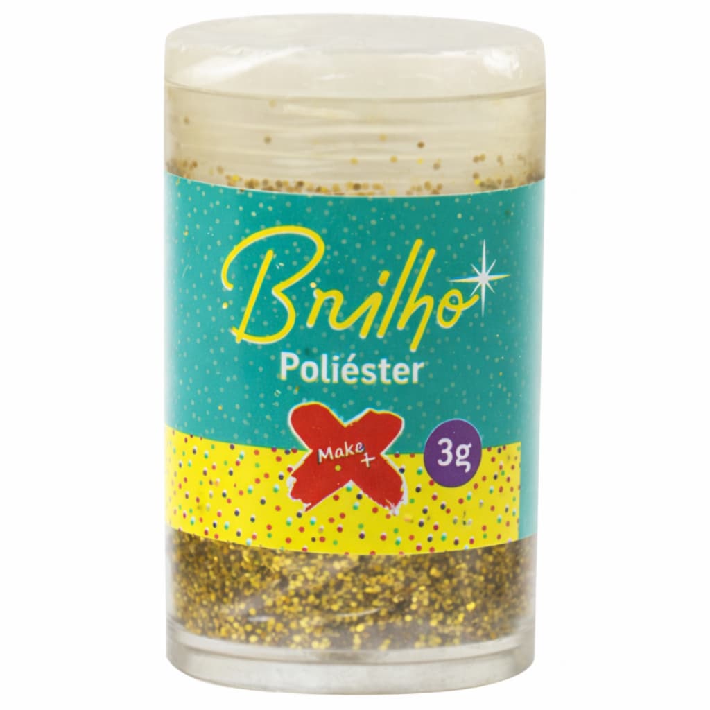Glitter 3g Make+ bico Dosador Fácil Aplicação Kit Com 12 Unidade Ouro