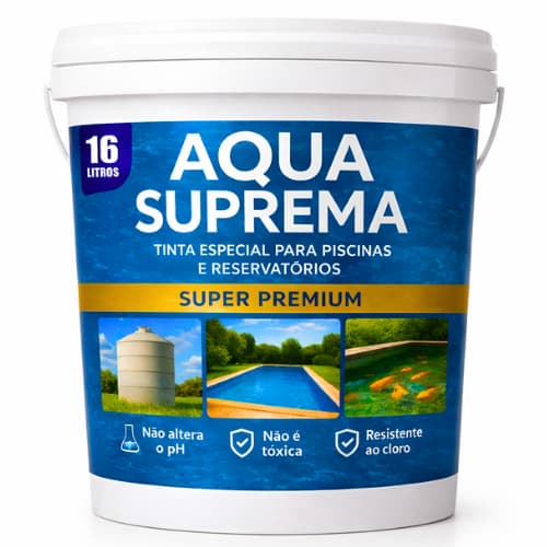 Tinta Aqua Suprema 16L / Impermeável Para Piscinas e Ornamentais Proteção UV Contra Cloro e Umidade
