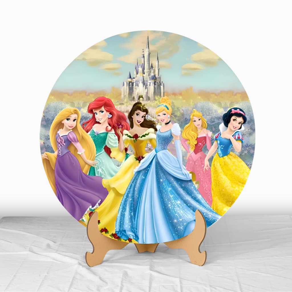 Mini Decoração Capa Painel 50x50 Princesas Festa Aniversário Infantil Desenho Colorido